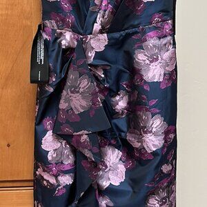 Kay Unger Kennedy Floral Jacquard Draped Gown